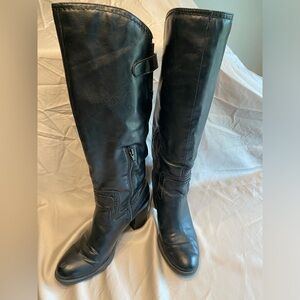 Black Knee High Heeled Boots by Bass in Size 7.5